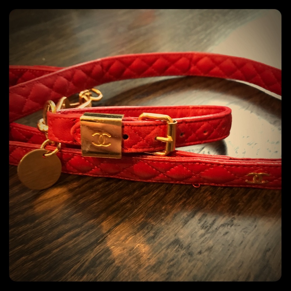 Ultra Rare Chanel leash and collar combo